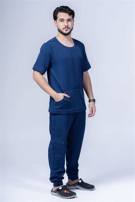 Pijama Cirúrgico Gola U no Gabardine Masculino Jalecos Scrubs e