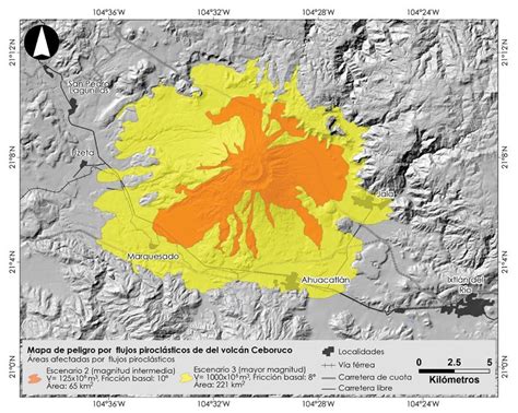 Mapa De Peligros Por Flujos Pirocl Sticos Del Volc N Ceboruco En