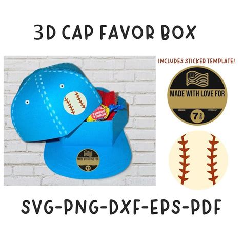 Baseball Cap Favor Box Svg Baseball Cap Box Svg Baseball Hat Etsy In