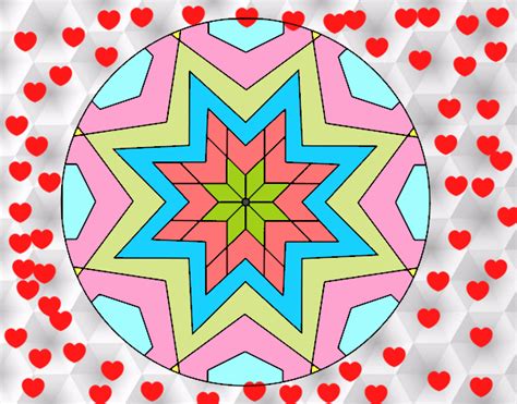 Desenho De Mandala Mosaico Estrela Pintado E Colorido Por Gaby0306 O