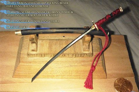 Miniature Katana stainless Steel Leather Ebony Wood/bamboo - Etsy