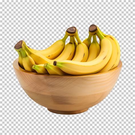 Premium Psd Bowl Of Bananas Isolated On Transparent Background