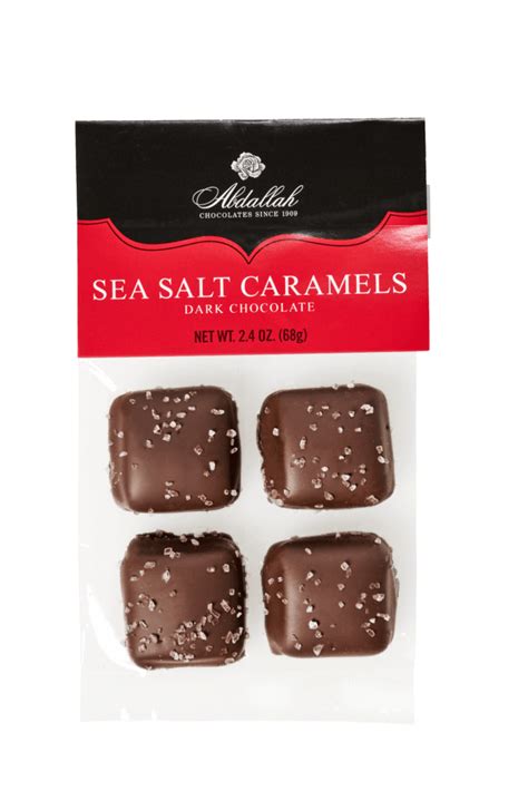 Sea Salt Caramels Dark Chocolate ~ 16 Ct By Abdallah Candies