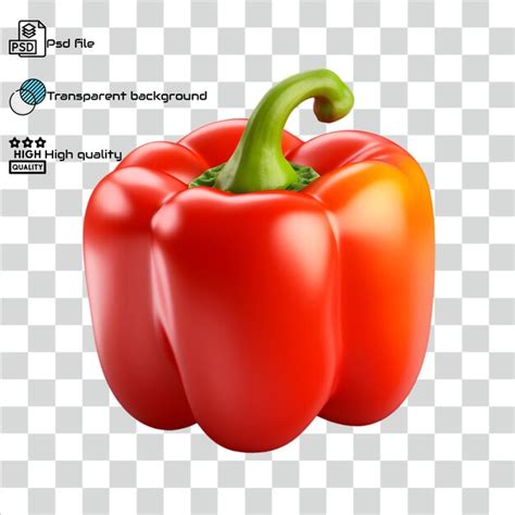 Premium Psd Red Bell Pepper Isolated On Transparent Background