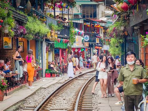 Hanoi Train Street in Vietnam and a Guard from Tourists Editorial Stock ...