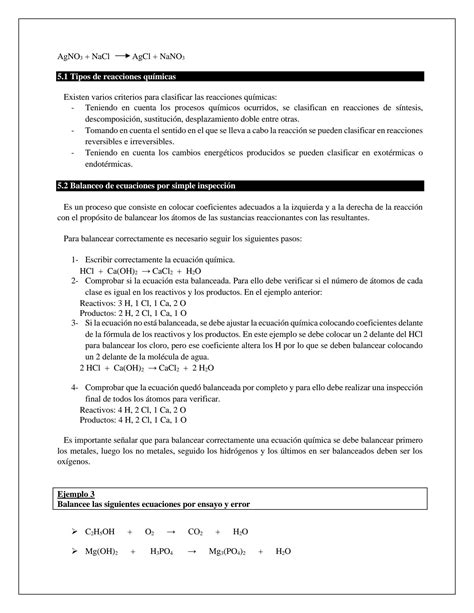 SOLUTION M Dulo N 5 Ecuaciones Y Reacciones Qu Micas Studypool