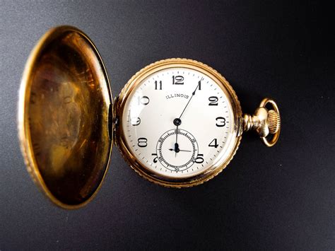 Antique 14k Solid Gold Illinois Pocket Watch Case Co Full Hunter