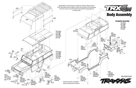 Exploded View Traxxas Trx 4m Land Rover Defender 118 Rtr Body Astra