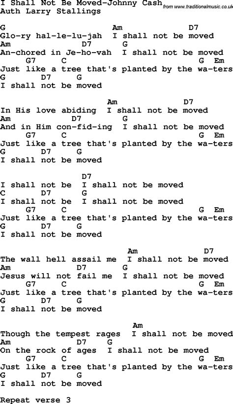 Country Southern And Bluegrass Gospel Song I Shall Not Be Moved Johnny