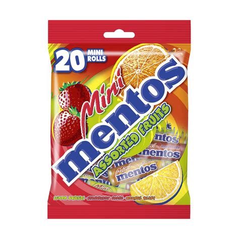 Mentos Mini Chewy Dragees Rolls Fruit Bag 20s Halal Shopee Singapore