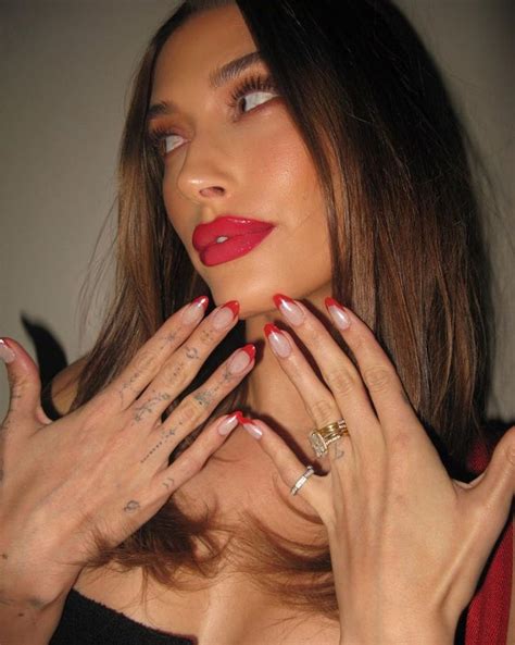 Red Tip Nails French Tip Nails Red Chrome Nails Red French Manicure