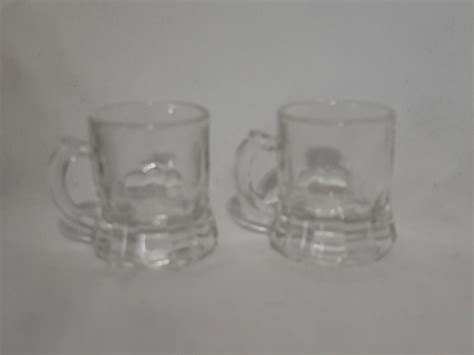 Vintage Federal Glass Miniature Beer Mugs Shot Glasses Set Of 2 Ebay