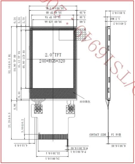 2 0 Inch 240X320 Transflective LCD With Resistive Touch Panel Spi MCU