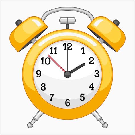 Premium Vector Yellow Alarm Clock Vector Illustration