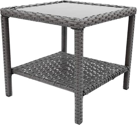 C Hopetree Small Outdoor Coffee Side End Table For Outside Patio