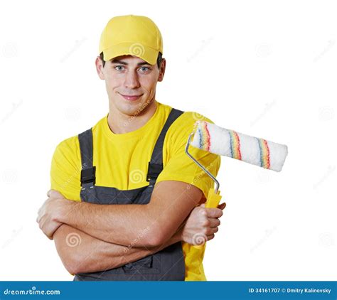 House painter portrait stock image. Image of priming - 34161707