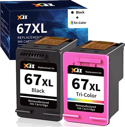 Xji Remanufactured Ink Cartridges Replacement For Hp 67xl 67 Xl Black Color Combo