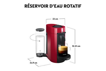 Cafetière à dosette ou capsule Magimix NESPRESSO VERTUO PLUS ROUGE