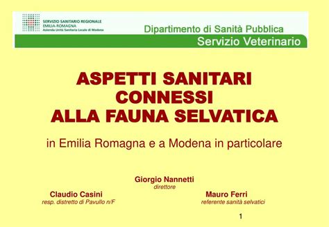 Ppt Aspetti Sanitari Connessi Alla Fauna Selvatica In Emilia Romagna