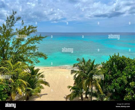 An Aerial View Of Cemetery Beach On Seven Mile Beach In Grand Cayman