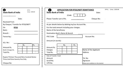 [PDF] SBI RTGS/NEFT Form PDF - Panot Book
