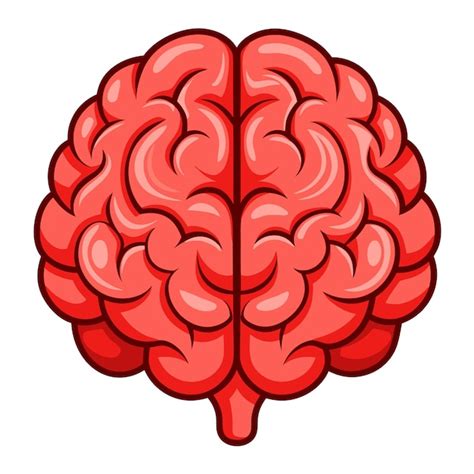 red brain   word brain   premium ai generated vector