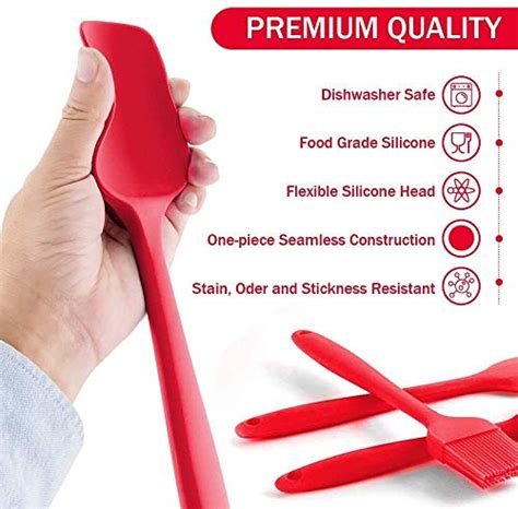 Alleyon High Heat Resistant Premium Silicone Spatula Set Bpa Free One