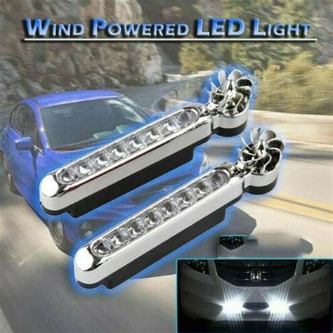 8 Led Drl Daylight Wind Energy No Need External Power Car Daytime