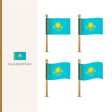 Premium Vector Waving Kazakhstan Flags 3d Vector Illustration Flag Of