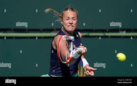 Anett Kontaveit Of Estonia Returns A Shot To Kristina Kucova Of