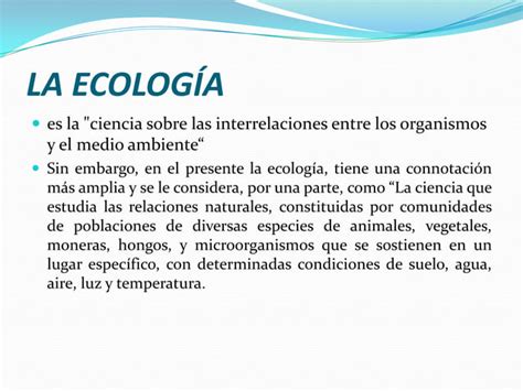 Principales Conceptos De Ecologia Ppt