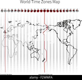 World Map Time Zones Map Stock Vector Image Art Alamy