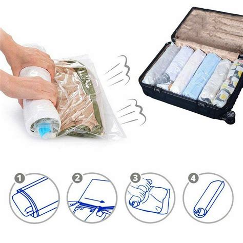 8 Travel Space Saver Bags No Vacuum Or Pump Needed Luggage