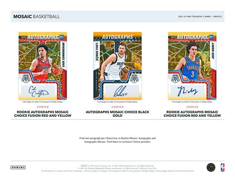 2021 22 Panini Mosaic Choice Nba Basketball Cards