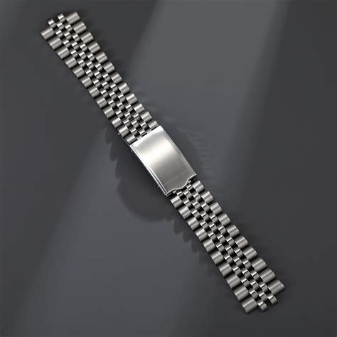 316L Solid Stainless Steel 19mm 20mm Curved End Jubilee Watch Strap For