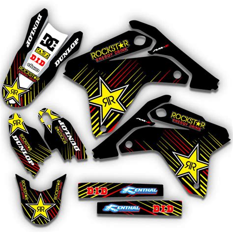 Rmz Graphics Kit Rockstar Black Yellow Decals Ebay