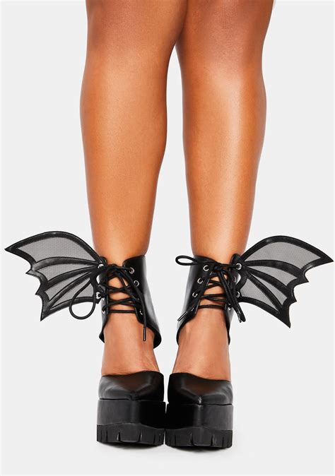 Widow Gothic Bat Wing Platform Heels Black Dolls Kill