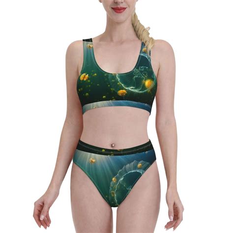 Lukts Women High Waisted Bikini Set Jelly Fish Swimsuit 2 Piece Bathing