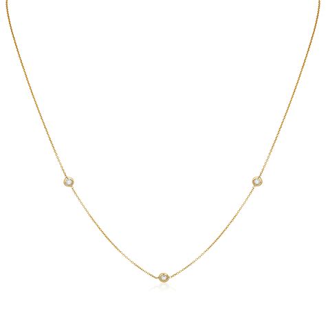 18k Yellow Gold Diamond Necklace 001317aychd0