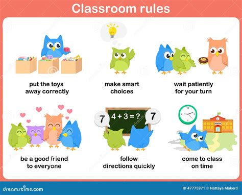 Kindergarten Classroom. Preschool Children Sitting At The Table Cartoon ...