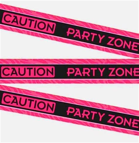 Pink Caution Party Zone Streamer Sweet 16 Party Decorations