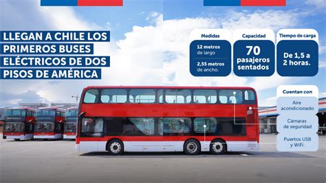 Chile así son los buses eléctricos de dos pisos que llegaron para el