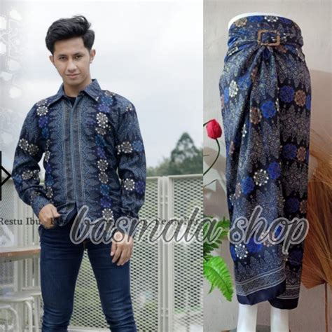 Jual BATIK COUPLE TERBARU COUPLE ROK LILIT DAN KEMEJA PENDEK DAN