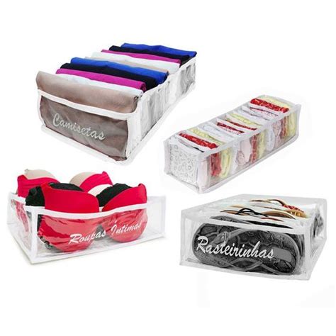 Organizador De Gaveta Plastico Lingerie Camiseta Chinelo SECALUX Organizadores De Gaveta