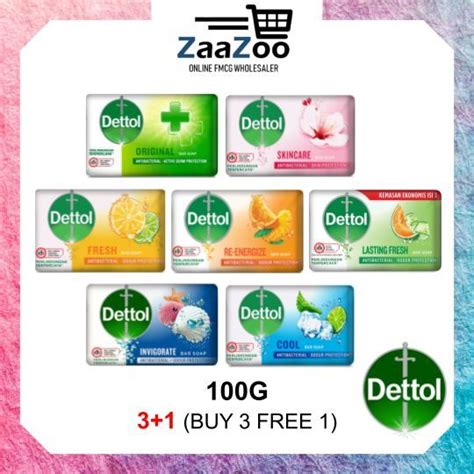 Dettol Bar Soap 100g X 3 1 Original Cool Skincare Fresh Lemon