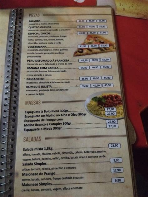 Menu Em Chicos Bar Montes Claros 278