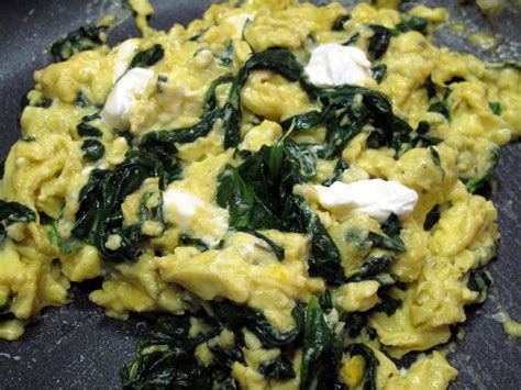 Fluffy Scrambled Eggs With Spinach And Cream Cheese Cook Like James