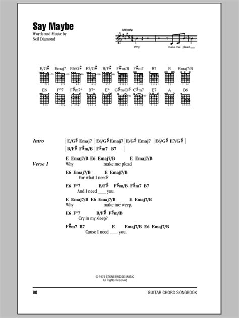 Say Maybe By Neil Diamond Guitar Chords Lyrics Guitar Instructor