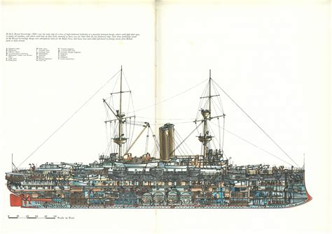 Hms Royal Sovereign Pre Dreadnought With 3 Pdrs On The Masts 3306 X