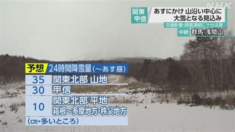 関東甲信6日にかけ山沿い中心に大雪の見込み 交通影響など注意 Nhk 気象